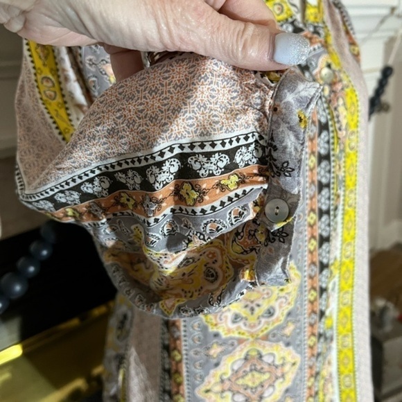 Fig And Flower for Anthropologie Multi Pattern Flowy Top - Picture 7 of 12